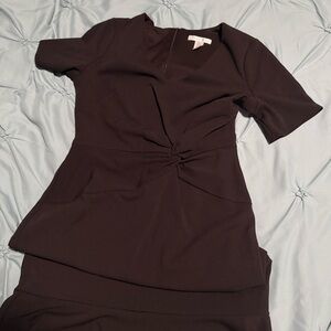 London Times Black V-Neck Blouse